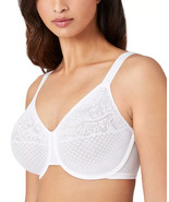 Wacoal Sheer Mesh Minimizer Bra 30G White 857210 Adjustable Straps NEW - $27.71