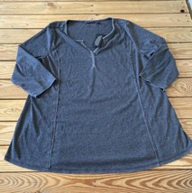 Anybody Women’s 3/4 Sleeve Ribbed Top Size L Grey T12 - £11.06 GBP