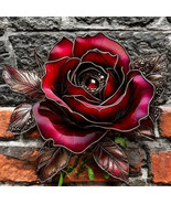 Gothic Red Rose Metal Art Décor - $460.00 MXN