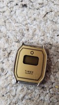 RARE Vintage 80's Ladies Timex T Cell Gold Watch Q Digital Quartz  1" x 3/4" - $22.79