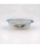 Vintage Fire King Biscayne Blue and Gold Leaf 8&quot; Baking Dish #450 - $15.83