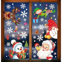 350Pcs Christmas Decorations Snowflakes Window Clings Vintage Xmas Winter Decals - £10.21 GBP