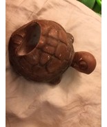 Treasure Craft Ceramic Pottery Brown Turtle 5&quot; Ashtray &#39;56 Missing Back... - $15.45 CAD