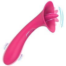 Clitoris Vibrator With Licking Tongue - Jaden, G Spot Vibrator With Double Sided - £33.81 GBP