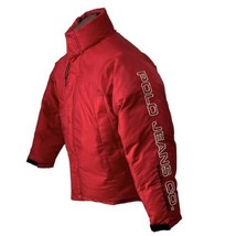 Ralph Lauren Polo Jeans Co Red Down Puffer Spell Out Coat Jacket Mens M Medium - $66.47