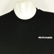 McDONALDS Restaurant Text Logo Employee Uniform Sweatshirt Black Size M Medium N - £26.45 GBP