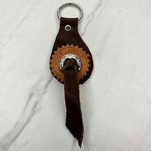 Soft Brown Leather Fringe Western Concho Rock Creek Idaho Boho Keychain ... - $6.92