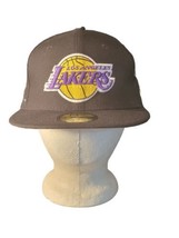 New Era 59Fifty Men&#39;s Cap NBA Los Angeles Lakers Basic Black Fitted Hat 7 1/4 - £26.89 GBP