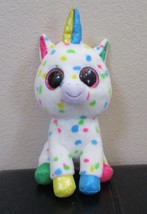 Ty Beanie Boos Harmonie The Polka Dotted Unicorn Big Pink Sparkle Eyes - $8.41