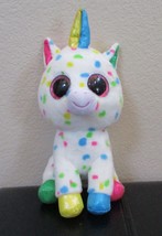 Ty Beanie Boos Harmonie The Polka Dotted Unicorn Big Pink Sparkle Eyes - £6.70 GBP