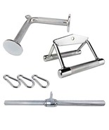 3 Pc Tricep  Bar Pushdown  Attachment Set Straight Bar, V Bar Row Bar Ju... - $1,050.02 MXN
