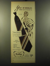 1950 Wembley Brown Harmony Tie Ad - Yes no wrinkles - £14.52 GBP