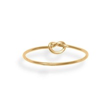14K Yellow Gold Filled Thin Love Knot Ring 1mm wide Promise Band - £28.12 GBP