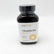 Smarter Nutrition Vitamin D3 w/ Vitamin K2 5000 IU 60 Veg Softgels Exp 1/24 - $12.99