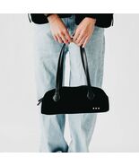 Sally Vegan Suede Barrel Shoulder Bag Black - $88.30 CAD