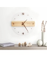 Large mid century modern wood wall clock, Silent digital glass wall cloc... - £79.01 GBP