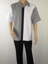 Men MONTIQUE 2pc Walking Leisure Suit Matching Set Short Sleeves 2211 Black - $40.00