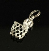 VINTAGE Fine Jewelry Sterling Silver Basketball Net 15MM Charm Bracelet Pendant - £13.17 GBP