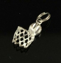 VINTAGE Fine Jewelry Sterling Silver Basketball Net 15MM Charm Bracelet ... - $16.76