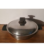 Vintage Rena Ware 7 1/4 inch 3 Ply 18-8 Stainless Skillet Pan with Lid USA - £27.08 GBP
