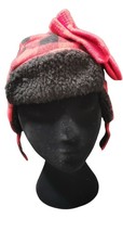 2 piece set  Winter plaid red/black trooper Hat Set With red Gloves - $12.99
