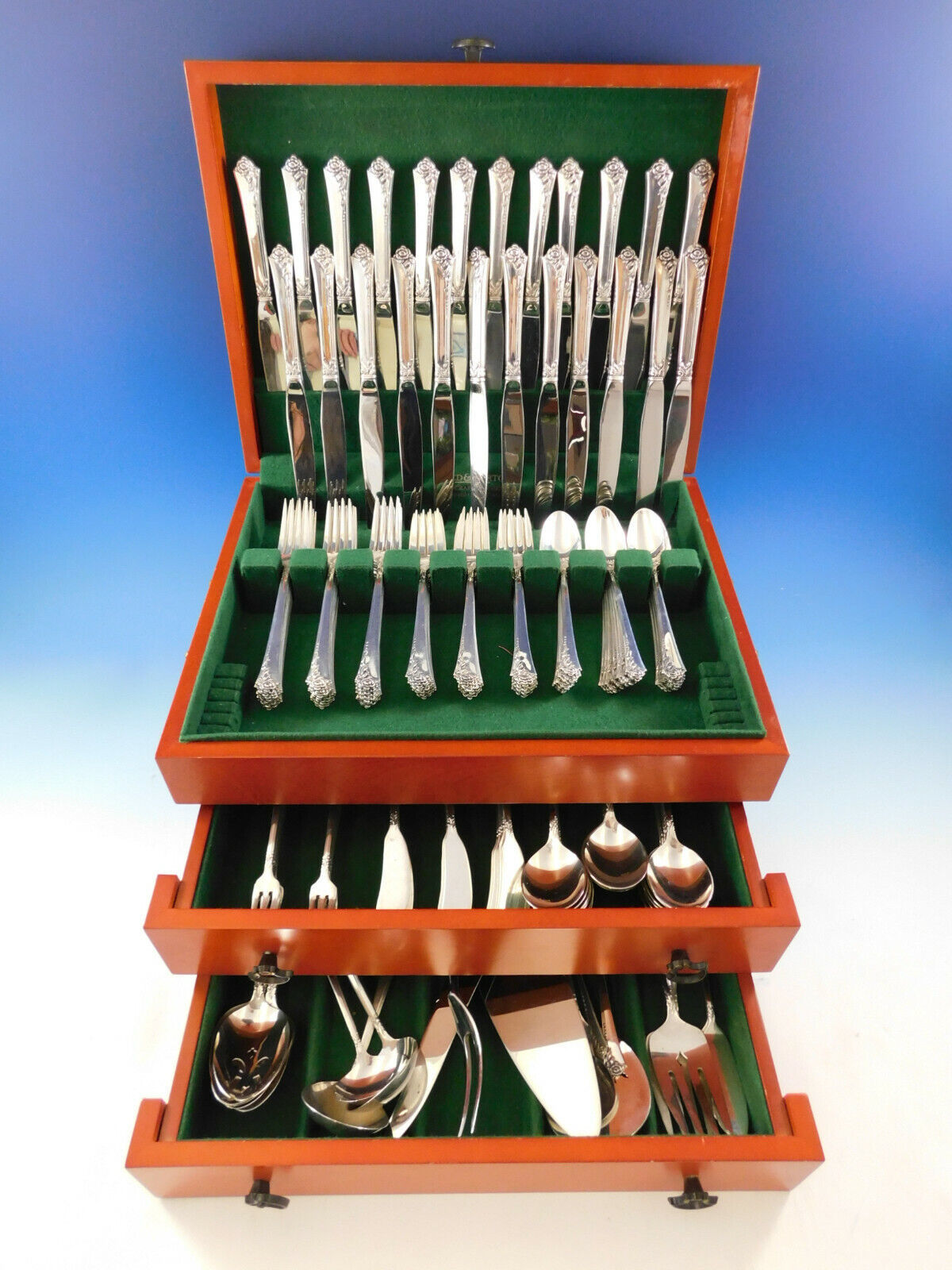 Damask Rose by Oneida Sterling Silver Flatware Set for 24 Service 188 pieces - $6,435.00