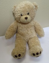 Build A Bear Workshop Beige Teddy Bear Curly 18&quot; Brown Eyes, Nose &amp; Paw ... - $14.84