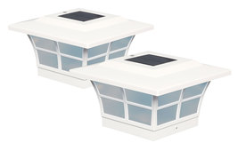 Classy Caps 5x5 White PVC Prestige Solar Post Cap SLO85 (2 Pack) - £58.04 GBP