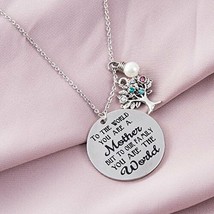 Mother&#39;s Day Quote Charm Necklace Silver Stainless Steel 17&quot; Life Tree Pendant - £19.84 GBP