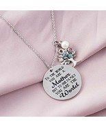 Mother&#39;s Day Quote Charm Necklace Silver Stainless Steel 17&quot; Life Tree P... - £19.69 GBP