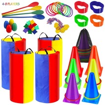 53 Pieces Outdoor Lawn Game Carnival Toss Game Set Potato Sack Race Bags... - £57.57 GBP