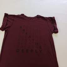 Lululemon “Breathe Deeply” Women’s Garnet Burgundy Roll Around T-Shirt Chest 36" image 5