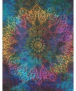 Indian Wall Hanging Tapestry Bed Sheet Psychedelic Tie Dye Mandala Eleph... - $23.90 CAD
