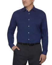 Kenneth Cole Mens Dress Shirt Dark Blue Quick-Dry Moisture Wicking Wrink... - $42.99