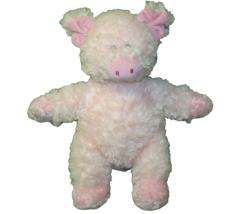 13&quot; Aurora Pink Pig Plush Shaggy Soft Stuffed Animal Beaded Eyes Toy Piglet Farm - £7.55 GBP