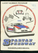 SPARTAN SPEEDWAY RACE PROGRAM 1986-MICHIGAN TRACK-PIX! G/VG - $54.32