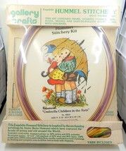 Hummel Stitchery Crewel Kit Umbrella Children in The Rain Gallery Crafts NOS - $24.99