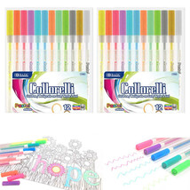 24 Unique Gel Pens Pastel Adult Coloring Book Painting Drawing Art Marke... - £18.29 GBP
