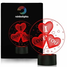 I Love You Gift 3D Illusion Night Light 7 Color A Great Anniversary Gift Idea - £19.77 GBP
