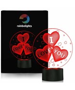 I Love You Gift 3D Illusion Night Light 7 Color A Great Anniversary Gift... - £19.71 GBP