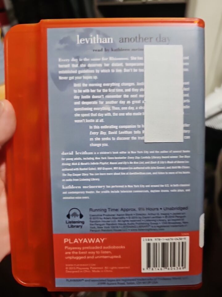 Another Day by David Levithan (2015, Audiobook, Other) PLAYAWAY Item image 2