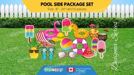 Pool Side Package (Total 16pcs) | Yard Sign Outdoor Lawn Decorations | Yardabrat - £100.22 GBP