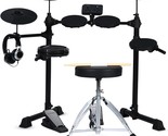 Drum Stool, Drum Sticks, Headphones, Junior Electronic Drum Kit For Kids... - £204.56 GBP
