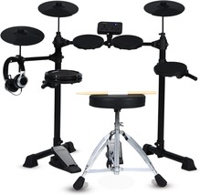 Drum Stool, Drum Sticks, Headphones, Junior Electronic Drum Kit For Kids... - £204.56 GBP