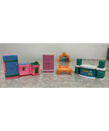 Lot 4 Plastic Doll House Furniture Pieces. Kitchen Vanity Stereo Center ... - £11.39 GBP