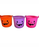 Halloween Bucket Pails Jack-O-Lantern Face: Pink Purple Orange - €4,13 EUR