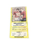 1987 OKLAHOMA SOONERS vs MISSOURI TIGERS football ticket stub 11/14/1987 - £15.67 GBP