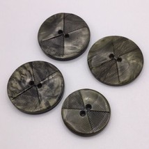 Vintage Buttons Lot Of 4 Slate Gray Marbeled Round 2-Hole Plastic Sewing - $5.93