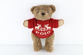 Vtg 90s Ralph Lauren Spell Out Reindeer Sweater Teddy Bear Stuffed Animal 1998 - £27.22 GBP