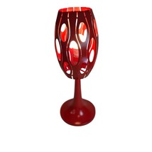 Retro Red Metal Cutout Table Lamp, 19.5″ Tall, Plug-In, Mid-Century Style - $838.61 MXN